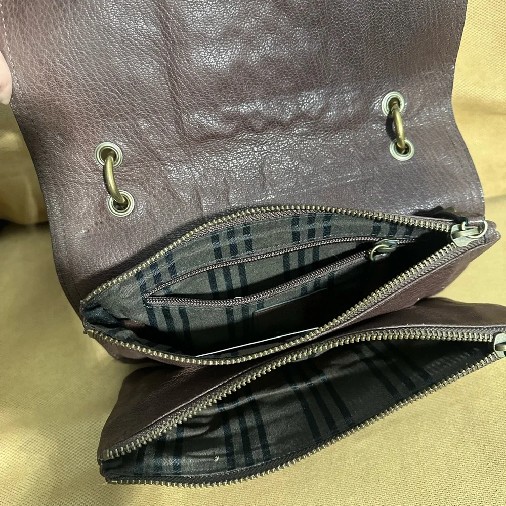 Frye Brown Leather Studded Crossbody Bag Boho Western Distressed Purse
